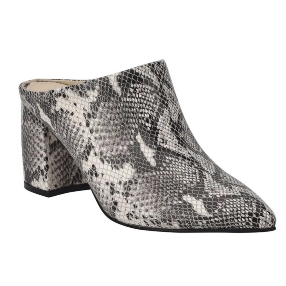 Marc Fisher Snake Mule Block Heels - image 3